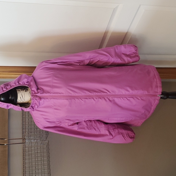 L.L.Bean Purple Plush Lined Hooded Coat, Large Petite - Picture 1 of 14
